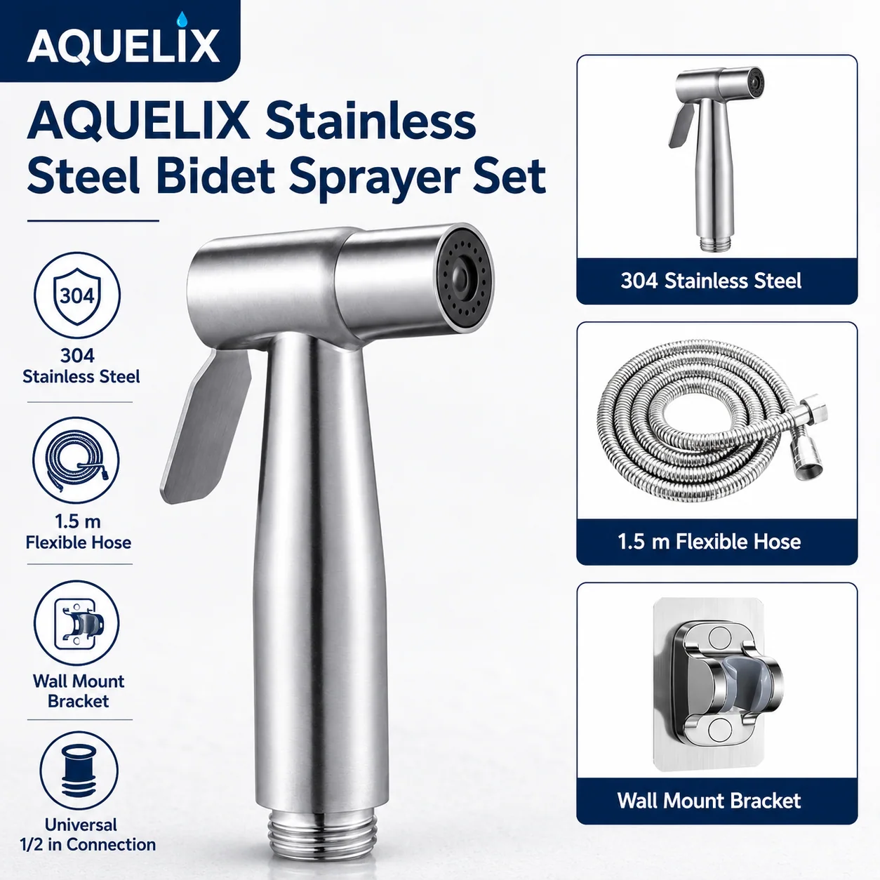 Pull-out kitchen faucet brushed nickel  - Aquelix B2B manufacturer