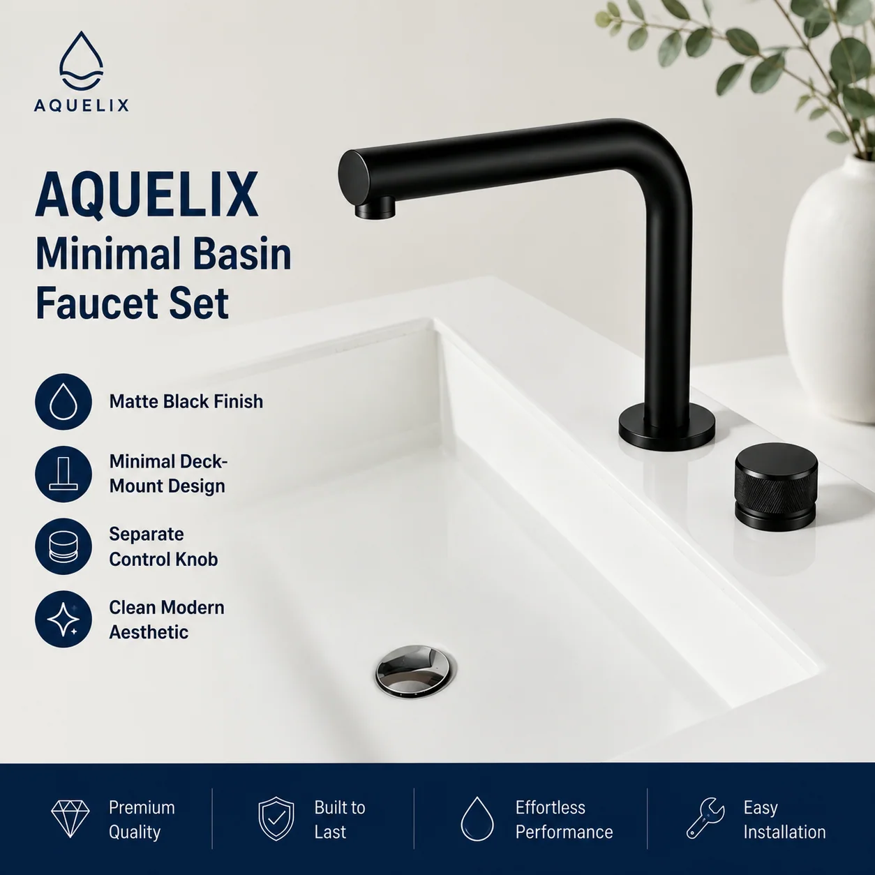 12-inch rainfall shower head  - Aquelix B2B manufacturer
