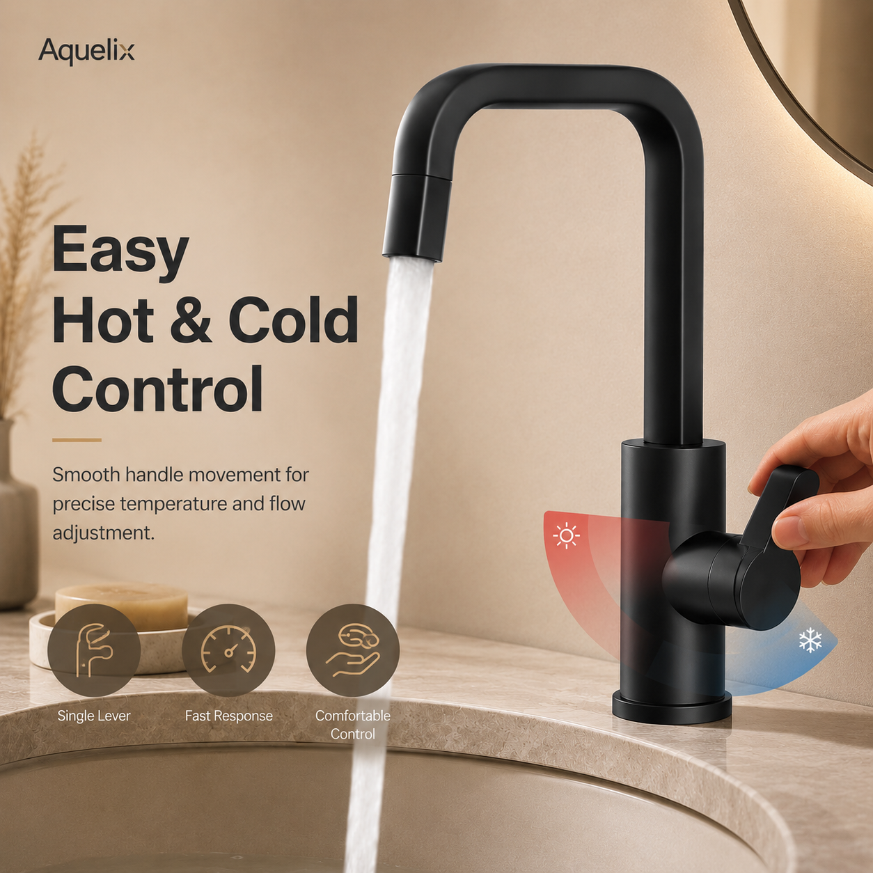 Matte Black Hot and Cold Kitchen Faucet