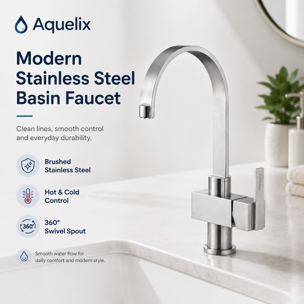 Modern Stainless Steel Basin Faucet