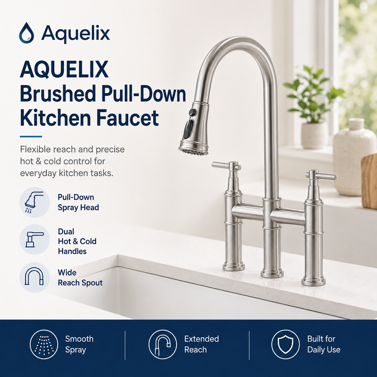 Brushed Pull-Down Kitchen Faucet