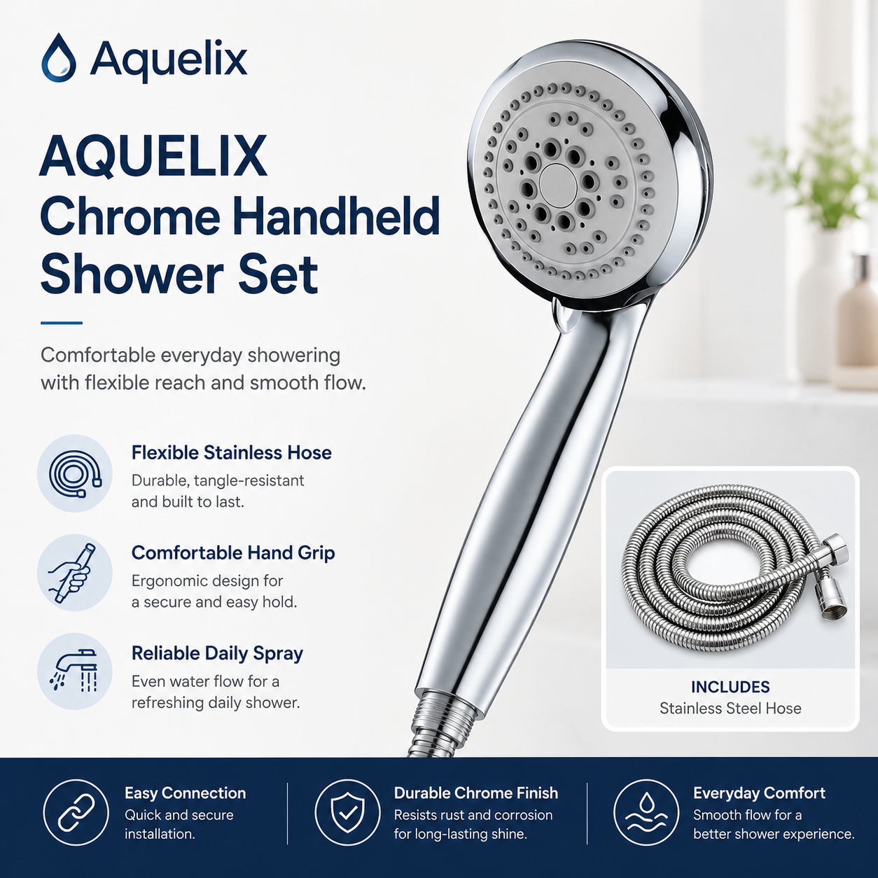 Chrome Handheld Shower Set