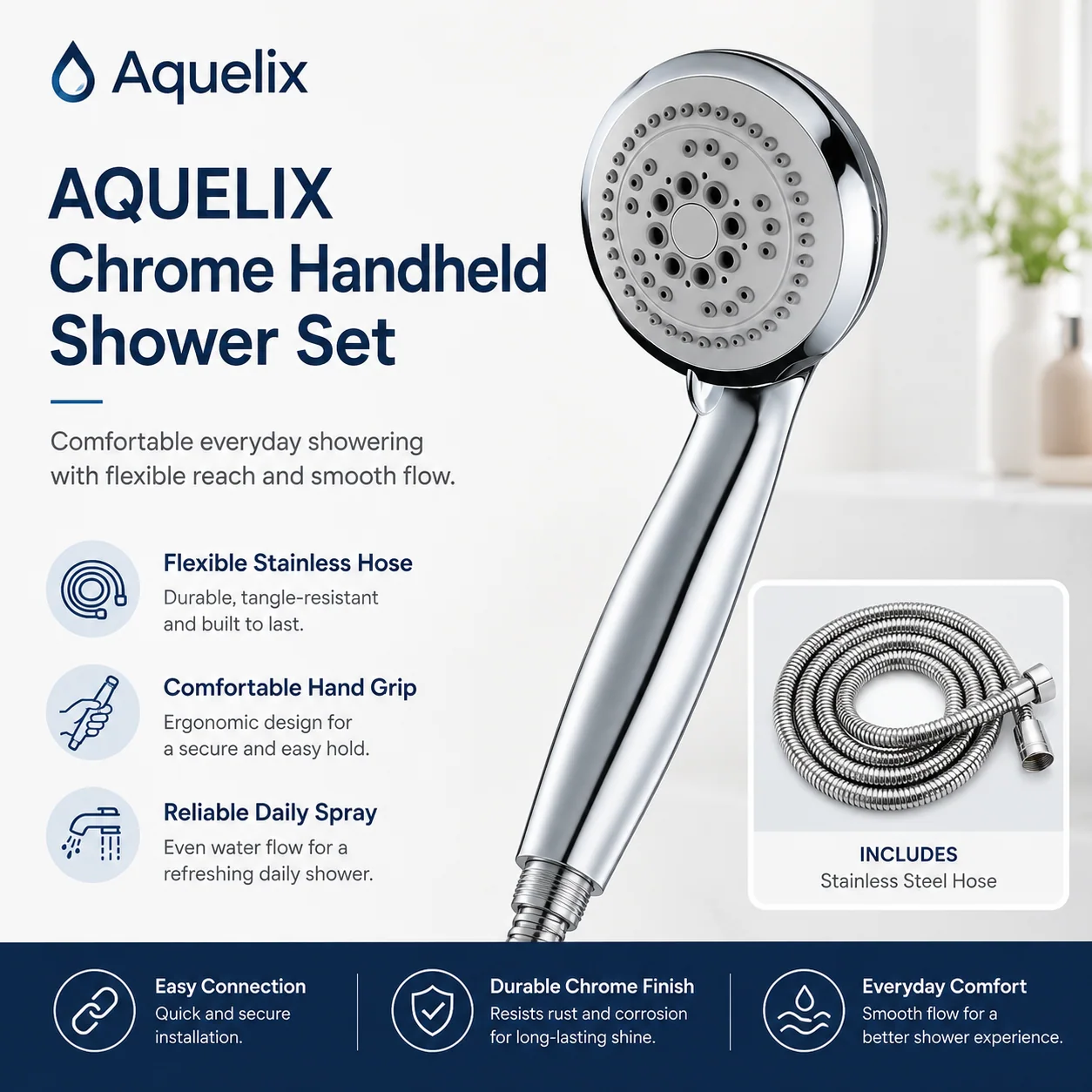 Chrome Handheld Shower Set - chrome handheld shower set