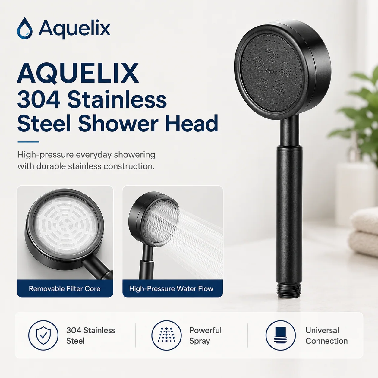 304 Stainless Steel Shower Head - 304 stainless steel shower head
