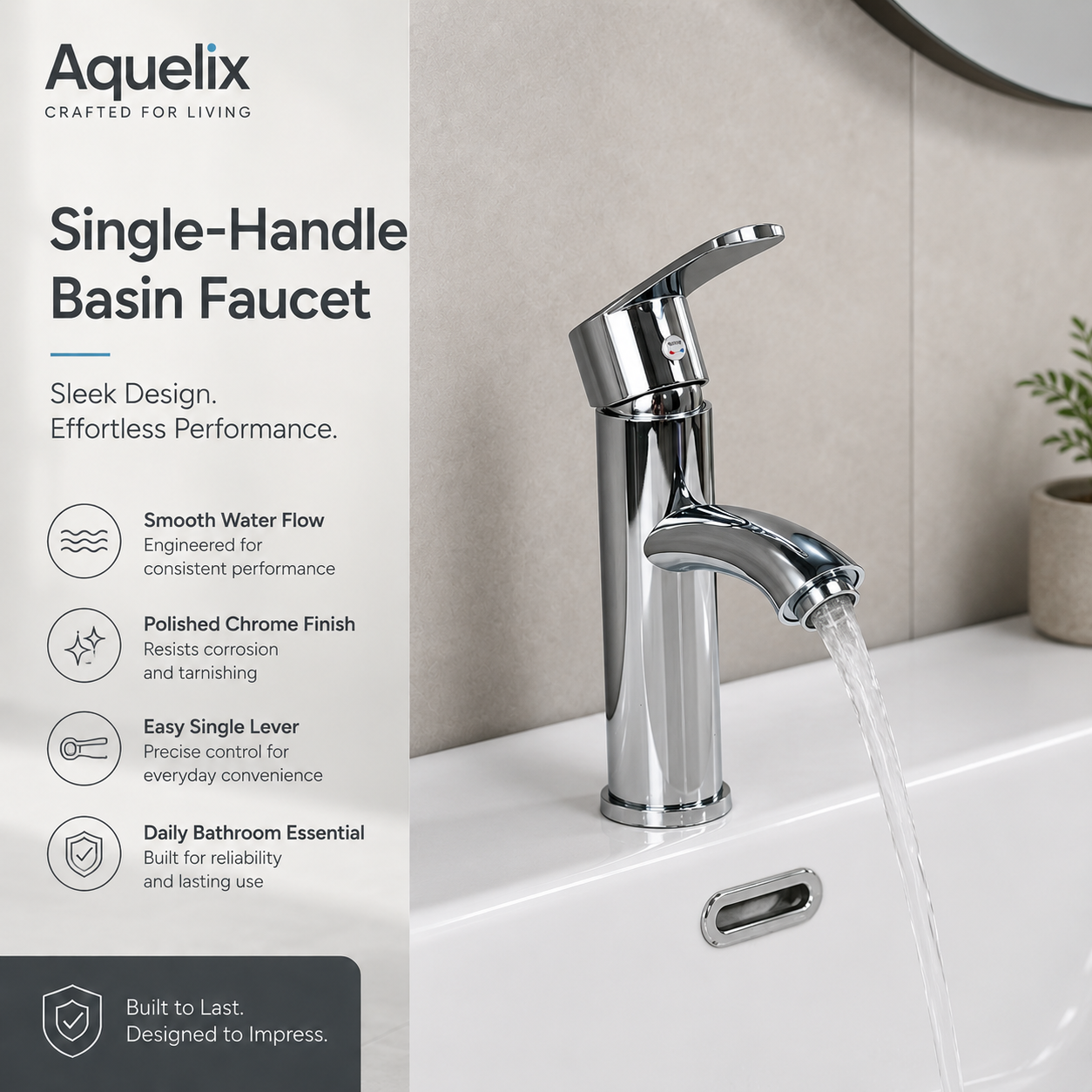 Single-Handle Basin Faucet - Aquelix Bathroom Faucets manufacturer