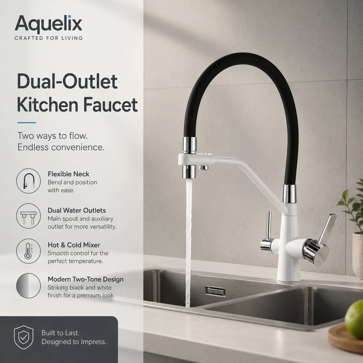Dual-Outlet Kitchen Faucet - dual outlet kitchen faucet