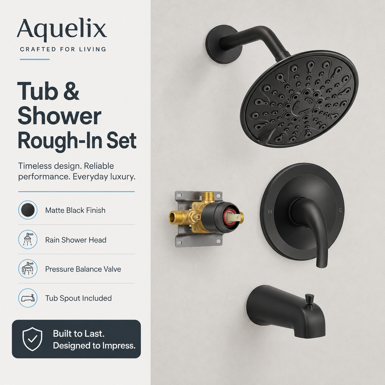 Tub and Shower Rough-In Set - Aquelix Shower Systems manufacturer
