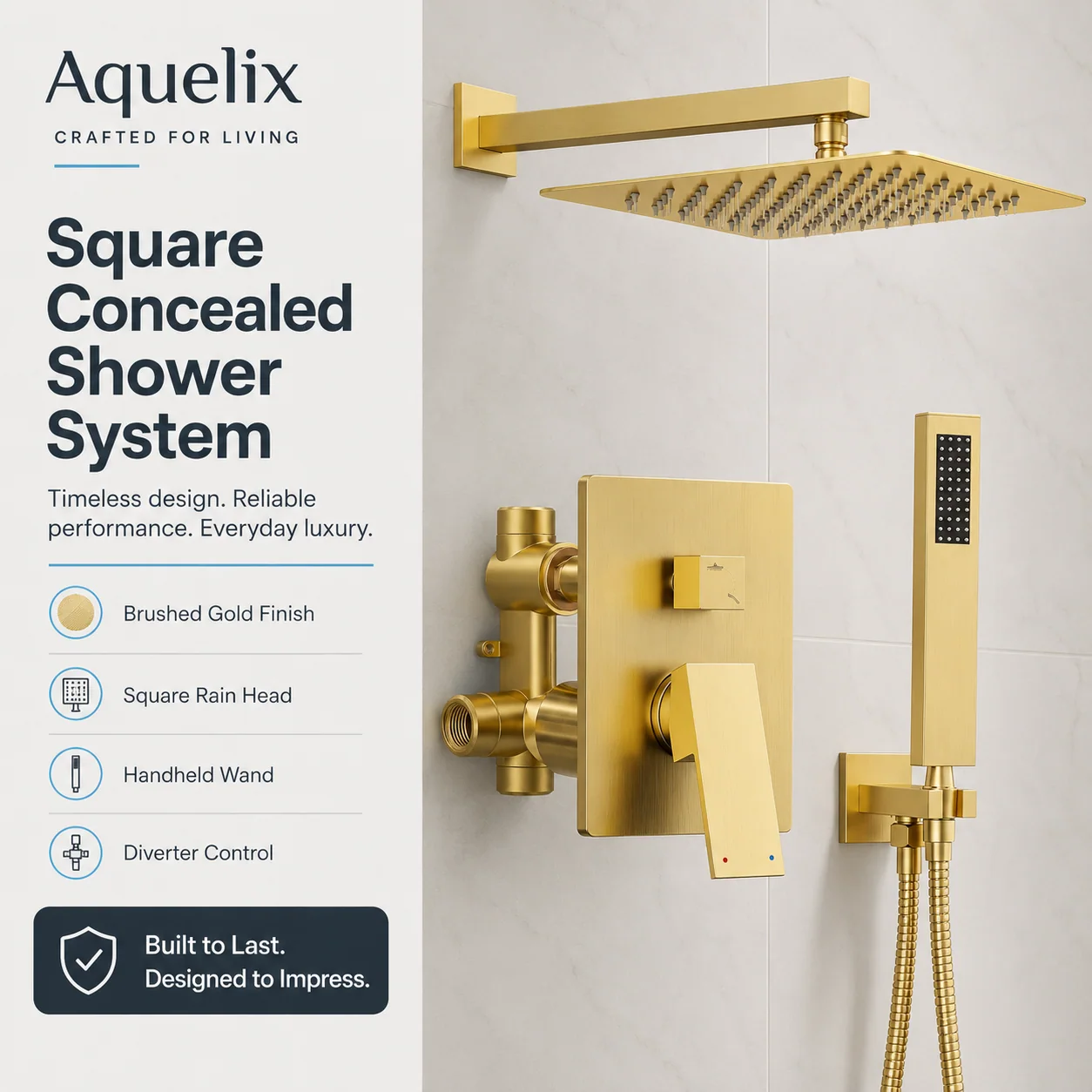 Square Concealed Shower System